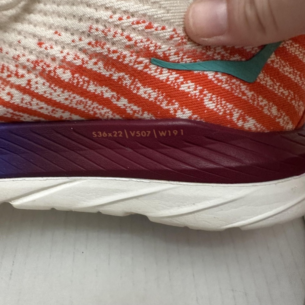 HOKA Mach 5 Running Shoes Womens 9 White Orange Blue PROFLY+ Lightweight - Picture 11 of 14